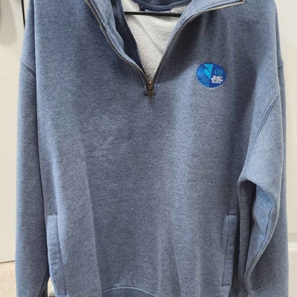 Men's Classic Blue Zip-Up Sweater